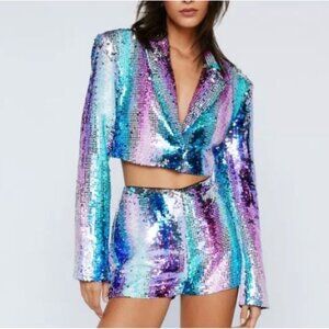 NASTY GAL Premium Sequin Booty Shorts Size US 14 NEW with tags NWT